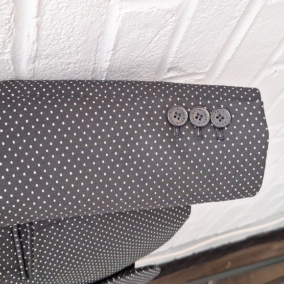 🐦 Talbots 2-Button Long Sleeve Blazer Jacket Women's Size 4 black with dots - Picture 5 of 13